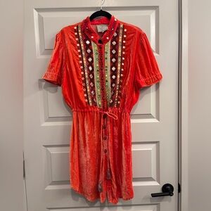 Double D Ranch Western Wear Embellished Embroidered Velvet Dress Luxury Boho